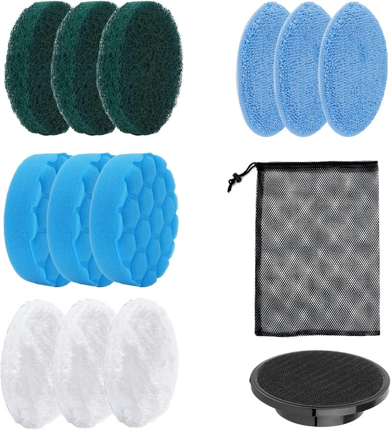 BCQDOL Electric Spin Scrubber Brush Heads Set, 12 Pack Replaceable Brush Heads for Cordless Power Scrubber, for Household Cleaning Brushes Kitchen Bathroom Floor Tile Car - Image 1